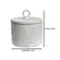 Pote Decorativo em Cerâmica Com Tampa Off-White Luna 14x16cm