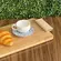 Bandeja em Madeira Marrom com Alças de Fibra Natural 38x23cm