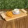 Bandeja em Madeira Marrom com Alças de Fibra Natural 38x23cm