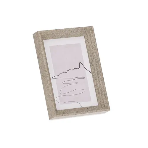 Porta-Retrato Poliestireno e Vidro Efeito Pedra Cinza 10x15cm