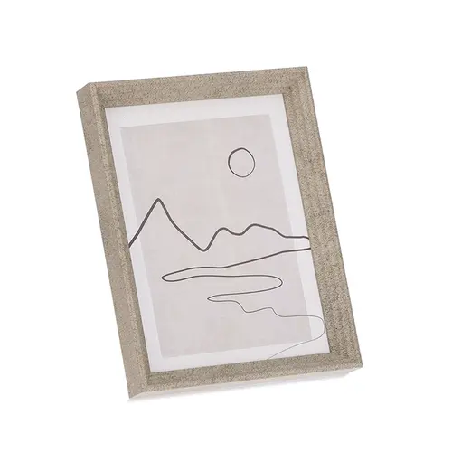Porta-Retrato Poliestireno e Vidro Efeito Pedra Cinza 15x20cm