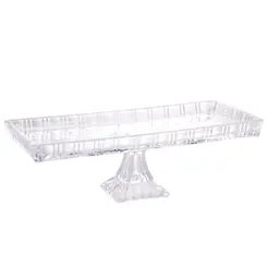 Travessa de Cristal Retangular com Pé Dragon 34x15x10,5 cm