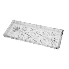 Travessa de Cristal Retangular Transparente Dragon 34x15 cm