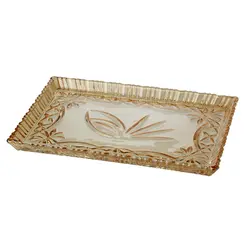Travessa Retangular de Cristal Âmbar Janine 29,5 x 19,5 cm