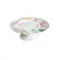 Prato de Bolo com Pé Cerâmica Lelis Estampa Floral 20,5 cm