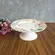 Prato de Bolo com Pé Cerâmica Lelis Estampa Floral 20,5 cm