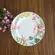 Prato de Bolo com Pé Cerâmica Lelis Estampa Floral 20,5 cm