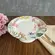 Prato de Bolo com Pé Cerâmica Lelis Estampa Floral 20,5 cm