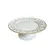 Prato de Bolo com Pé Cerâmica Heritage Relevo Floral 29,5 cm