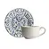 Xícara de Café e Pires em Cerâmica Ikat Azul 85ml - 1 Unid.