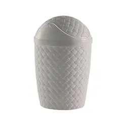 Lixeira Plástico Estilo Rattan Classic Basculante Cinza 4,2L