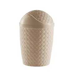 Lixeira Plástico Estilo Rattan Classic Basculante Creme 4,2L