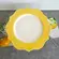 Prato de Bolo com Pé em Cerâmica Aurora Amarelo 32 cm