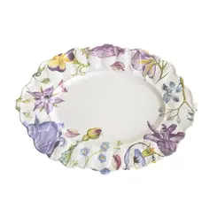 Travessa Oval Pequena em Cerâmica Romantic Flowers 30 x 22cm