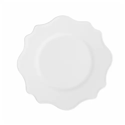 Prato Sobremesa em Cerâmica Versailles Branco 22cm - 1 Unid.