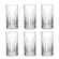 Jogo de 6 Copos Alto Vidro Transparente Bebida Prisma 280ml