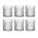 Jogo de 6 Copos Baixo Vidro Transparente Whisky Prisma 280ml