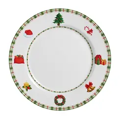 Prato Raso em Cerâmica Jingle Bells Natal 29,5cm - 1 unid.