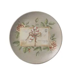 Prato Sobremesa Cerâmica Stoneware Coup Postais de Natal 19,5cm 1un