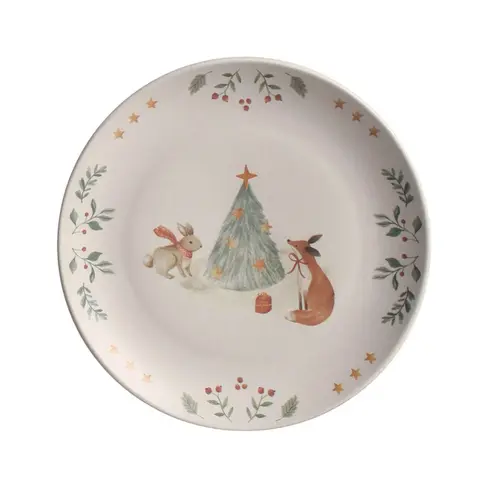 Prato Sobremesa Cerâmica Stoneware Coup Christmas Card 19,5cm 1un