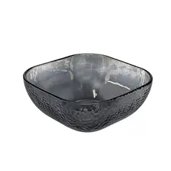 Tigela Bowl em Vidro Acabamento Martelado Preto 16,5cm 1L