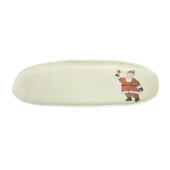 Travessa Oval Rasa em Cerâmica Orgânico Magia Glacial IV 36x13cm