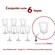 Jogo 6 Taças de Vidro Alto Transparente Elegance Prisma 270ml