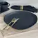 Prato Raso Oval Cerâmica Stoneware Orgânico Preto Matte 31x26 - 1 unid.