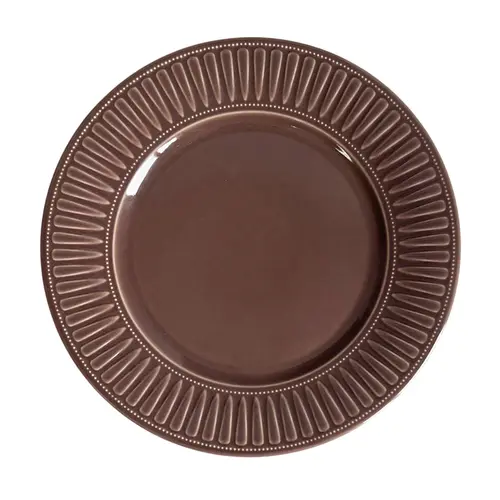 Prato Raso em Cerâmica Daisy Nobre Marrom 26,5 cm - 1 Unid.