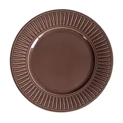 Prato Raso em Cerâmica Daisy Nobre Marrom 26,5 cm - 1 Unid.