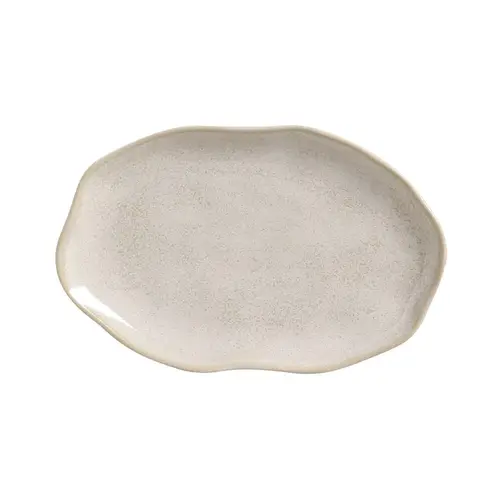 Travessa Oval Rasa Cerâmica Stoneware Bio Latte 30x20cm