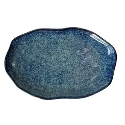 Travessa Oval Rasa Cerâmica Stoneware Bio Denim 30x20cm