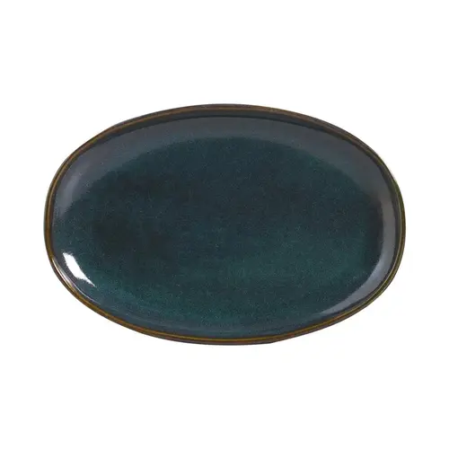 Travessa Oval Rasa Cerâmica Stoneware Orgânico Oceano M 30x20cm