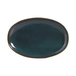 Travessa Oval Rasa Cerâmica Stoneware Orgânico Oceano M 30x20cm