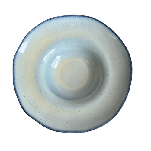 Prato Massa Risoto Cerâmica Orgânico Azul Glacier 28 cm - 1 unid.