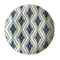Prato Raso em Cerâmica Coup Tecido Ikat Azul 28 cm - 1 unid.
