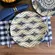 Prato Raso em Cerâmica Coup Tecido Ikat Azul 28 cm - 1 unid.