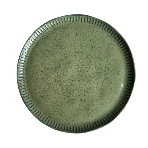 Prato Raso em Cerâmica Stoneware Linhas Lívia Verde 27,5cm - 1 unid.