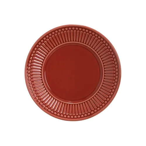 Prato Sobremesa em Cerâmica Roma Vermelho Rubi 20,5cm - 1 unid.