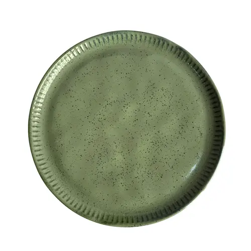 Prato Sobremesa Cerâmica Stoneware Linhas Lívia Verde 21,5 cm - 1 unid.