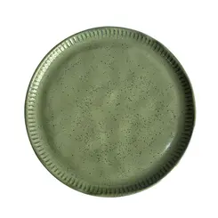Prato Sobremesa Cerâmica Stoneware Linhas Lívia Verde 21,5 cm - 1 unid.