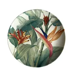 Prato Sobremesa em Cerâmica Coup Tropicalidade Flora 20,5cm - 1 unid.