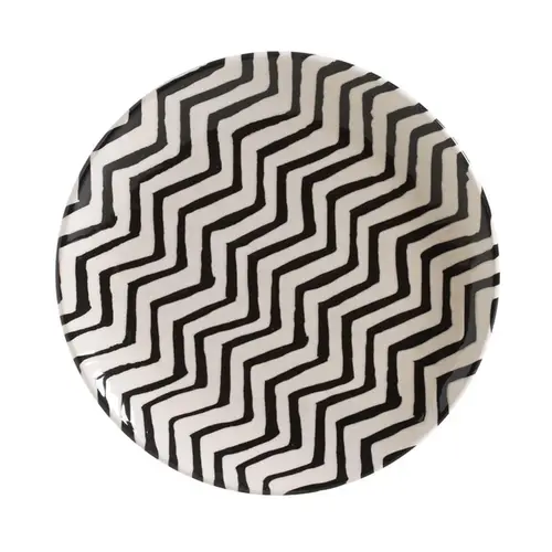 Prato Sobremesa em Cerâmica Coup Chevron 20,5cm - 1 unid.