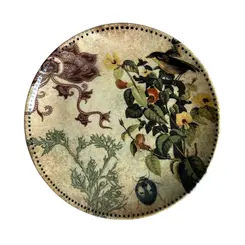 Prato Sobremesa em Cerâmica Coup Natureza Fauna e Flora 20,5cm - 1 unid.