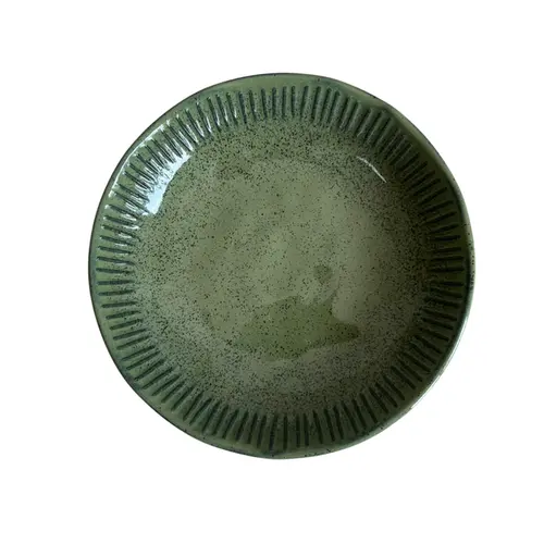 Prato Fundo em Cerâmica Stoneware Linhas Lívia Verde 22,5cm - 1 unid.