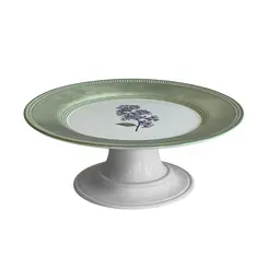 Prato de Bolo com Pé Médio em Cerâmica Versailles 29,5 cm