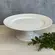 Prato de Bolo com Pé Grande em Cerâmica Liso Branco 34cm