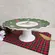 Prato de Bolo com Pé em Cerâmica Christimas Gifts Verde 33cm