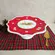 Prato de Bolo com Pé em Cerâmica Christimas Gifts Red 36cm