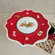 Prato de Bolo com Pé em Cerâmica Christimas Gifts Red 36cm